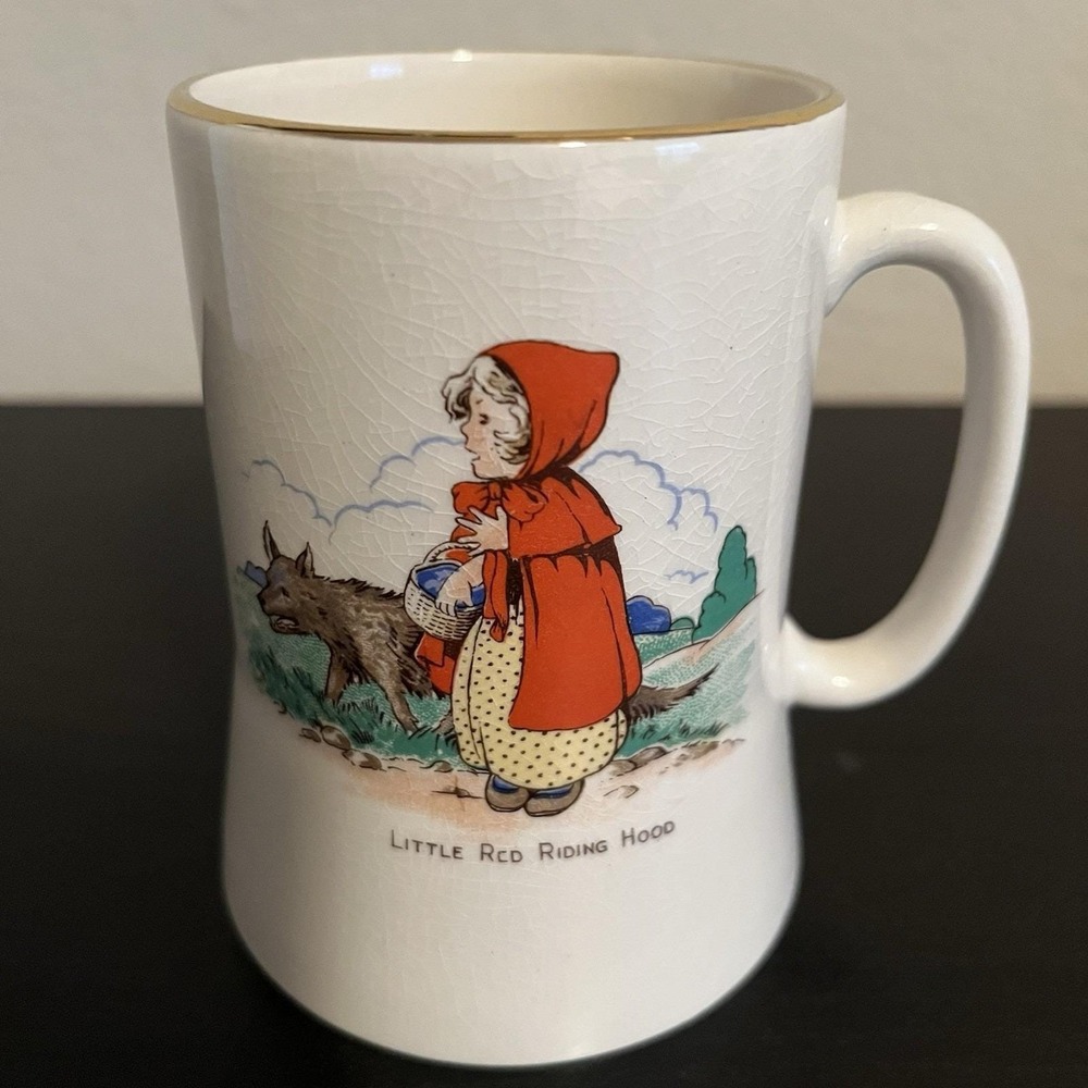 Little Red Riding Hood Antique Musical Mug‎ Sandland Ware England VTG Cup